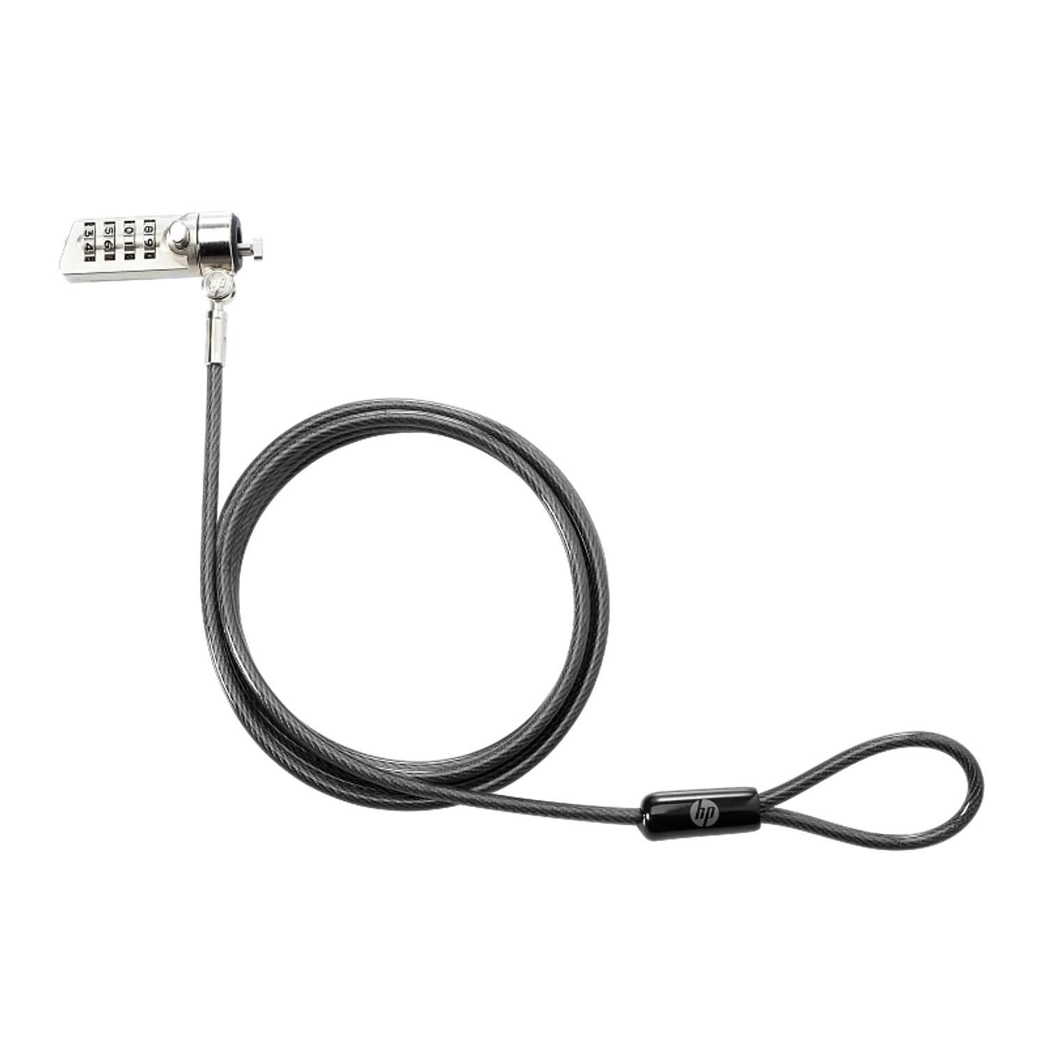 HP T0Y16AA Essential Combination Lock, Candado para Notebook, 4 Dígitos, Cable 1.22 m