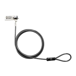 HP T0Y16AA Essential Combination Lock, Candado para Notebook, 4 Dígitos, Cable 1.22 m