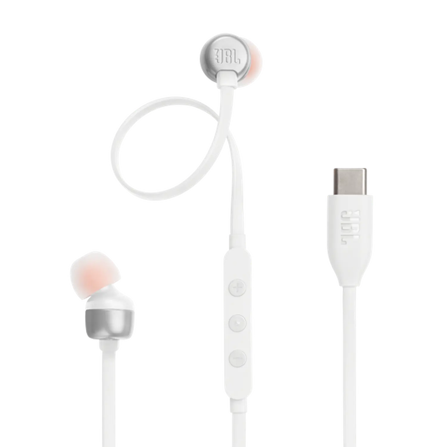 JBL Tune 310C USB-C, Audífonos Intraaurales Hi-Res, Pure Bass, Micrófono, Blanco 1