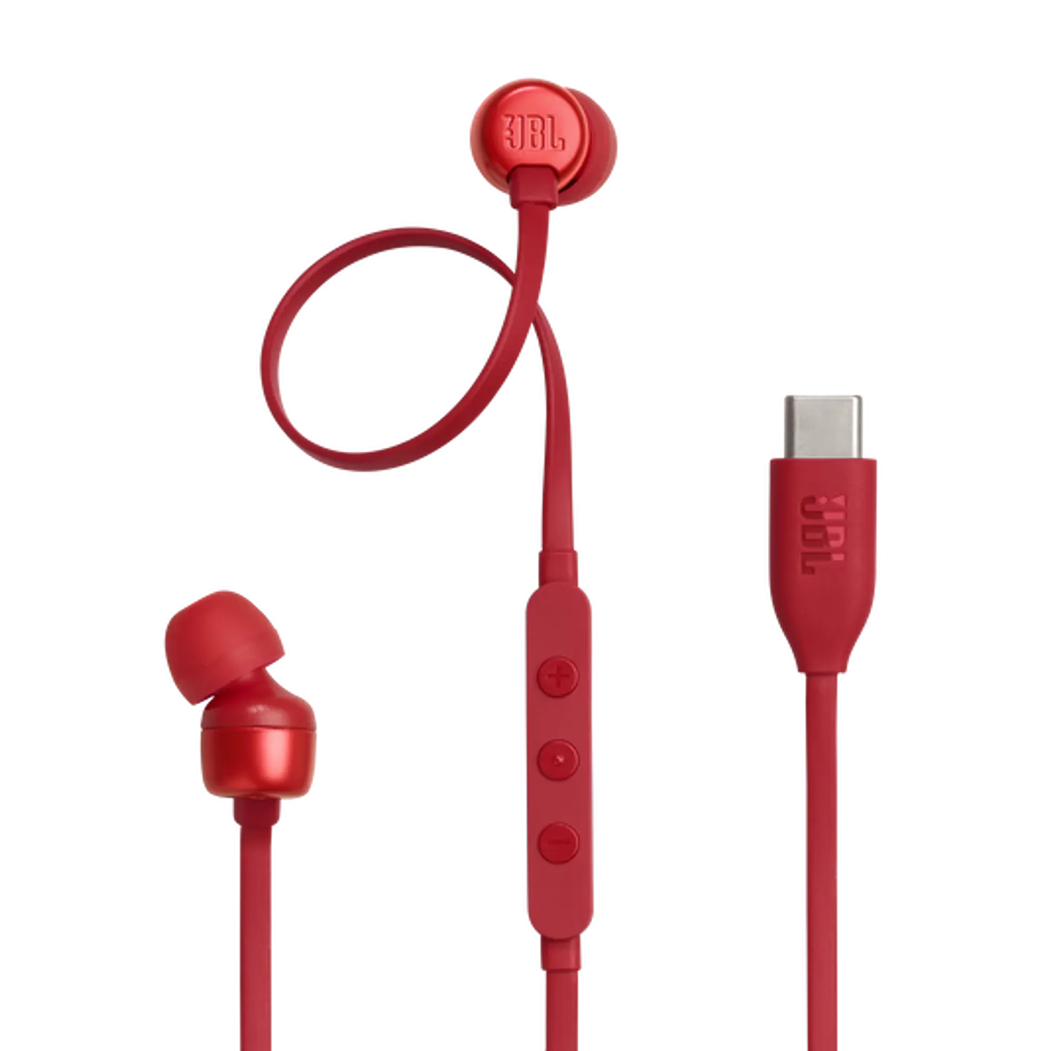 JBL Tune 310C USB-C, Audífonos Intraaurales Hi-Res, Pure Bass, Micrófono, Rojo 1