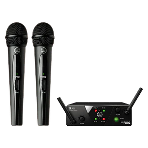 AKG WMS40 Mini Dual Vocal Set US25A/C, Sistema Inalámbrico UHF Doble, 2 Micrófonos HT40 Mini