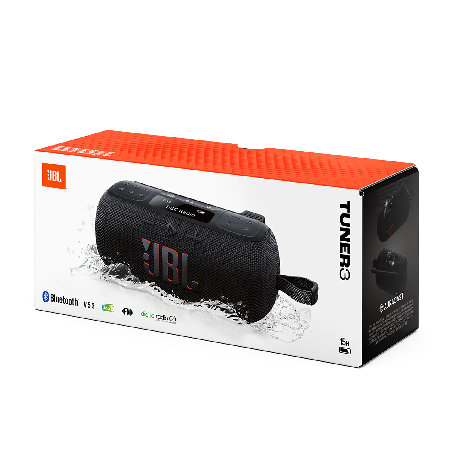 JBL Tuner 3, Radio Portátil Bluetooth 5.3, DAB, DAB+, FM, 7W RMS, IP68, Auracast, 15 Horas, Negro 7