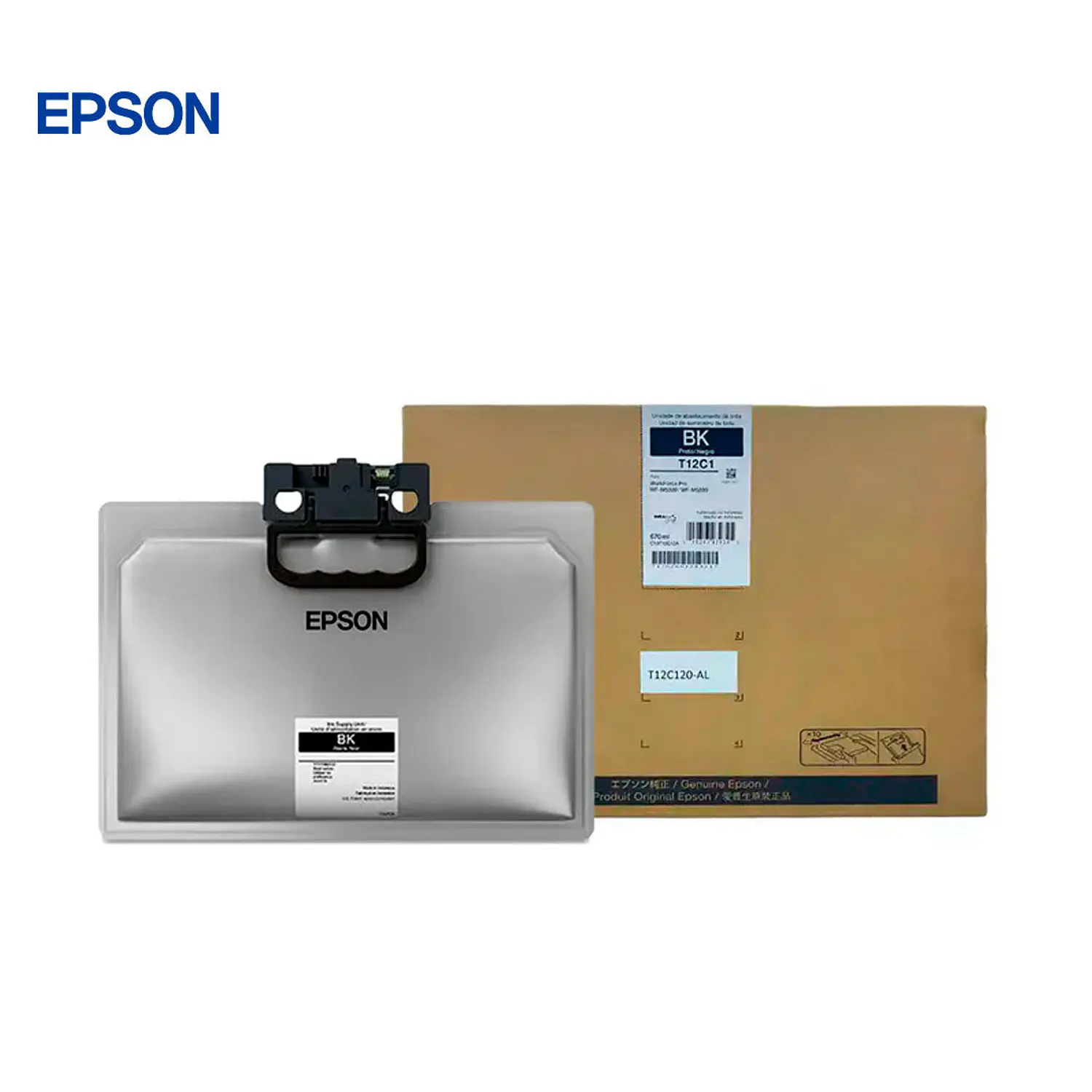 Epson T12C120-AL, Bolsa de Tinta Negra, Alta Capacidad, 40.000 Páginas, WF-M5399, WF-M5899 1