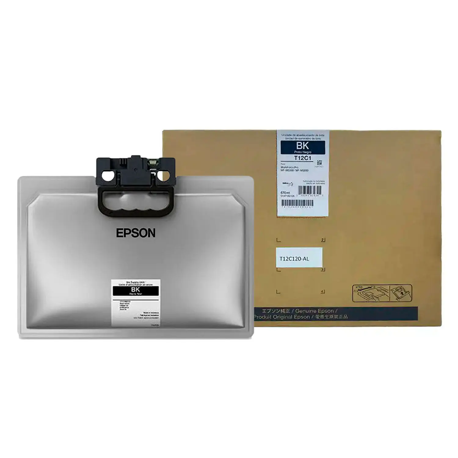 Epson T12C120-AL, Bolsa de Tinta Negra, Alta Capacidad, 40.000 Páginas, WF-M5399, WF-M5899 2