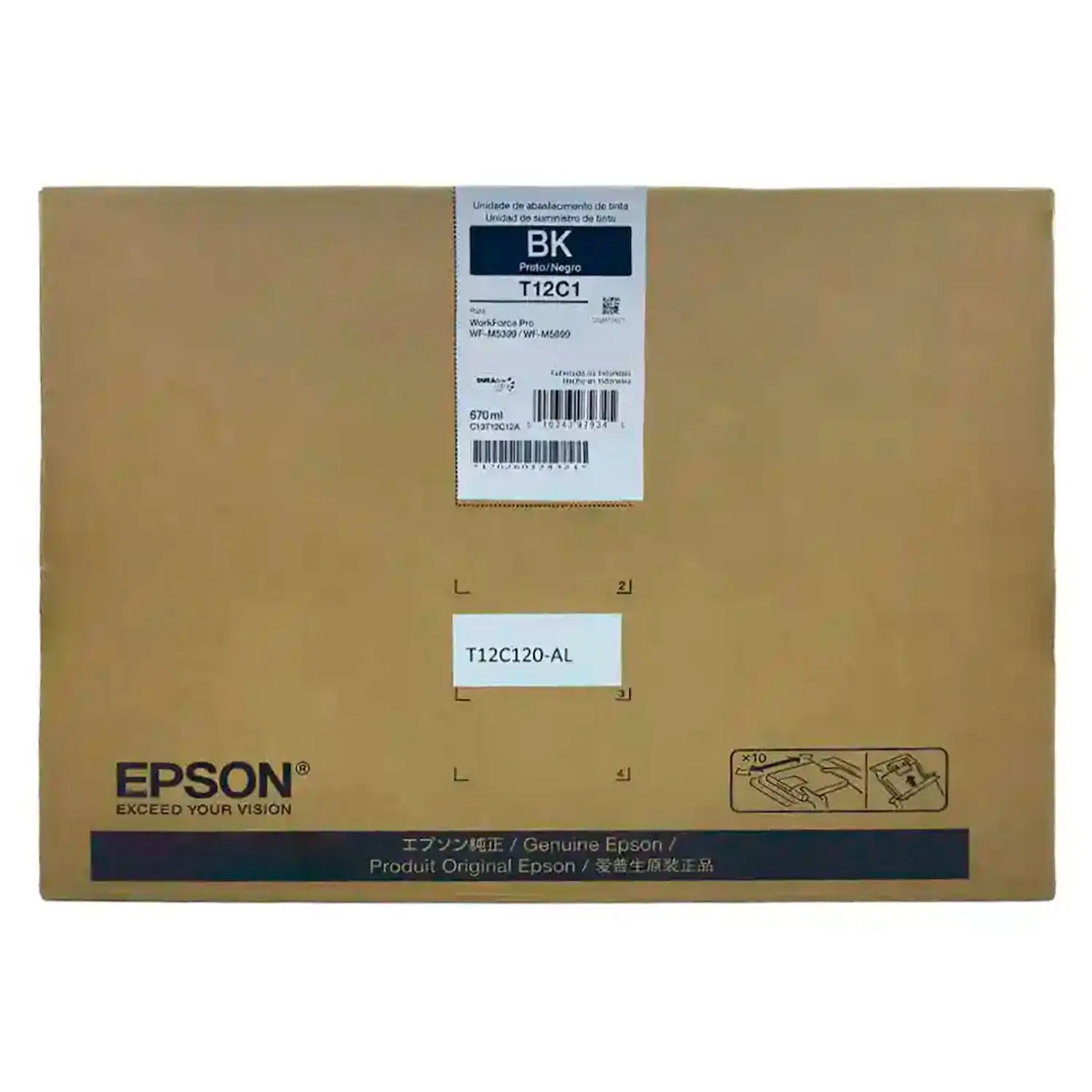 Epson T12C120-AL, Bolsa de Tinta Negra, Alta Capacidad, 40.000 Páginas, WF-M5399, WF-M5899 3