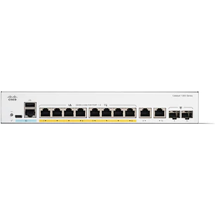 Cisco Catalyst C1300-8P-E-2G, Switch L3, 8 Puertos Gigabit PoE+, 2 Combo RJ45 SFP, 67W, 20Gbps