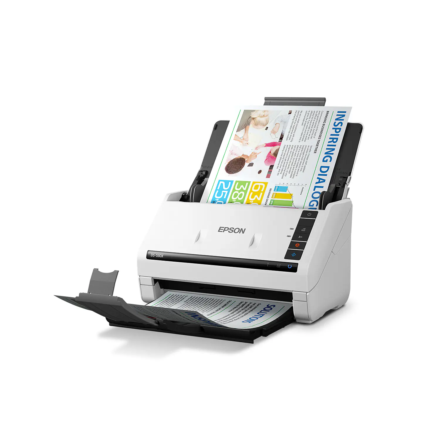 Epson DS-530X B11B286201, Escáner Dúplex 45 ppm, 90 ipm, ADF 100 Hojas, 600 DPI, USB 3.2 2