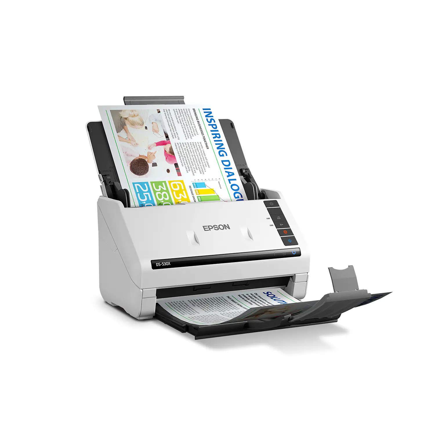 Epson DS-530X B11B286201, Escáner Dúplex 45 ppm, 90 ipm, ADF 100 Hojas, 600 DPI, USB 3.2 3