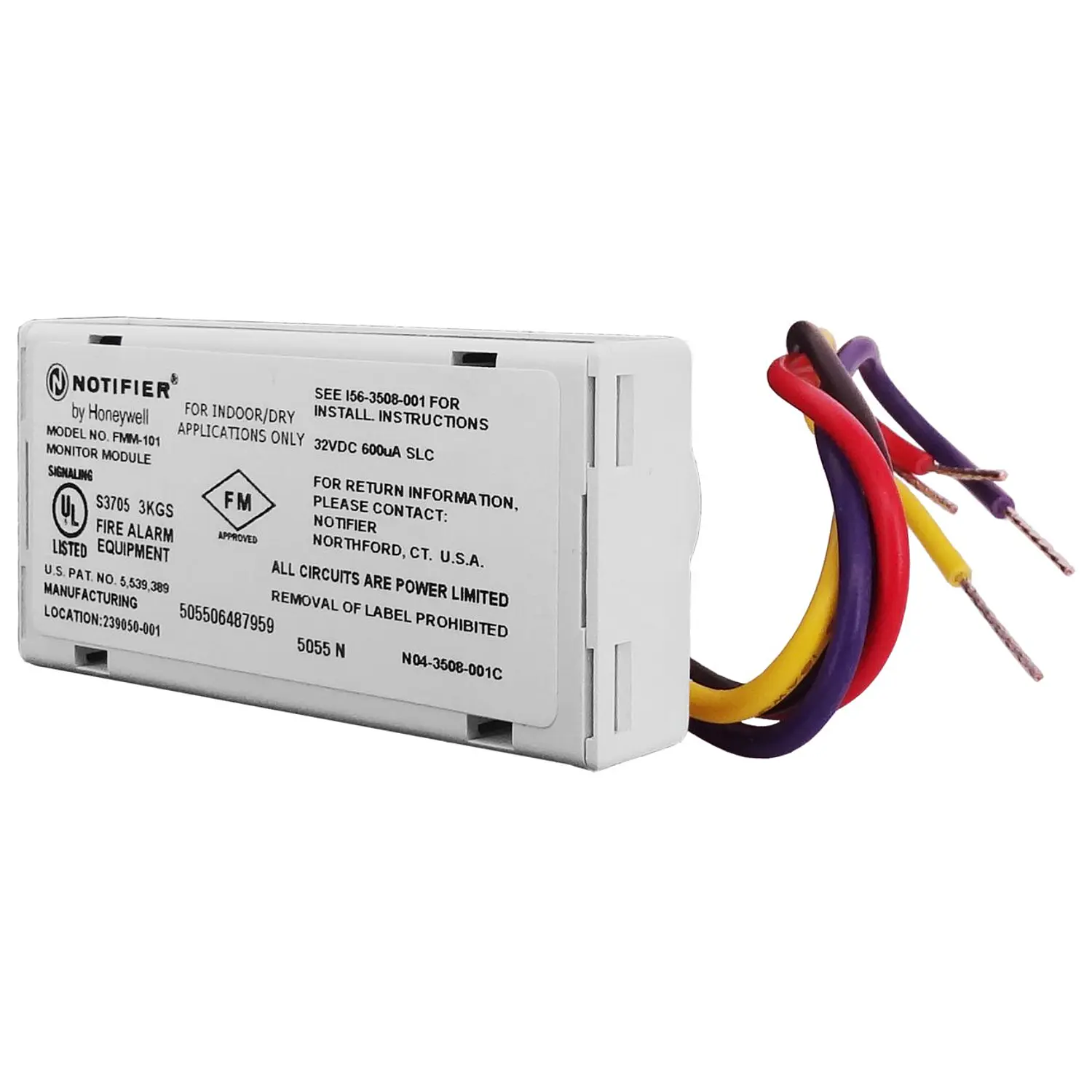 Notifier FMM-101, Módulo Monitor Mini Direccionable, Clase B, FlashScan, CLIP, 15 a 32 VDC 3