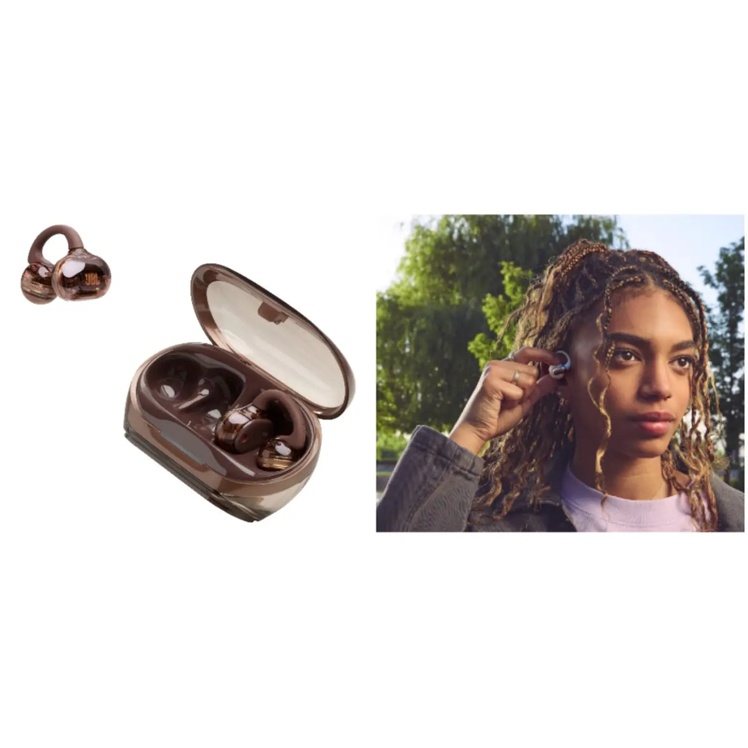 JBL Soundgear Clips, Audífonos Abiertos TWS, Bluetooth 5.4, OpenSound, IP54, 32 Horas, Cobre 16