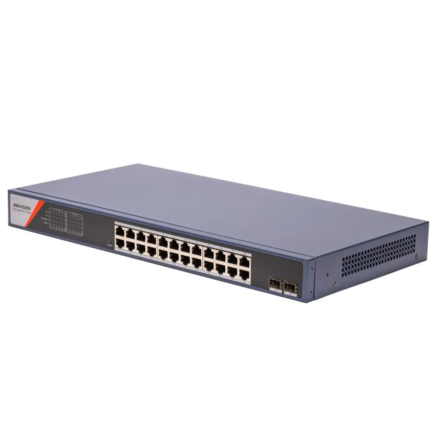 Hikvision DS-3E1526P-SI-24P2F, Switch PoE 24 Puertos, Gigabit, 2 SFP, 370W, 56Gbps, Smart 4