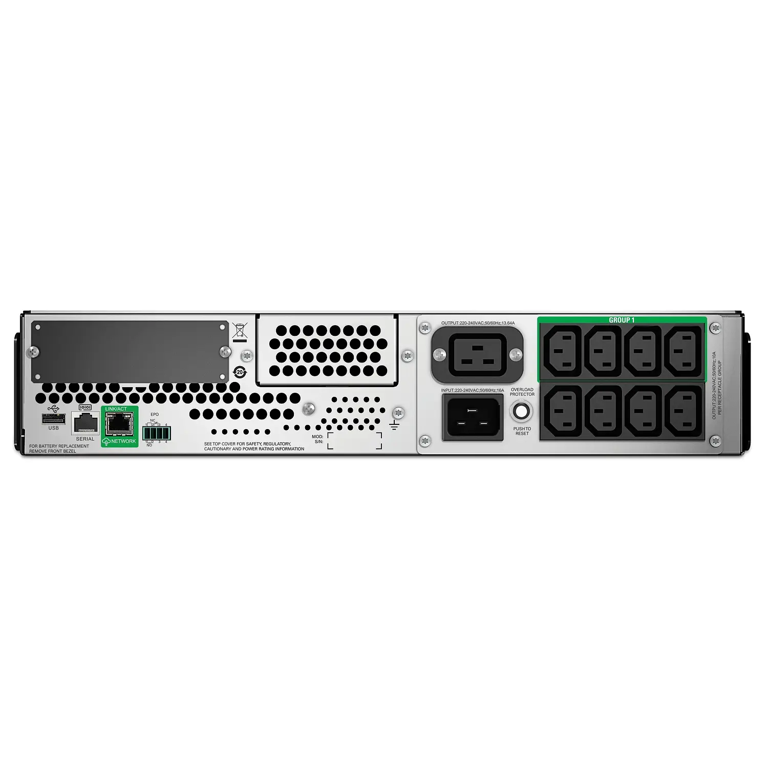 APC SMT3000RMI2UC, Smart-UPS 3000VA, 2700W, Rack 2U, 230V, SmartConnect, AVR, LCD, 9 IEC 2