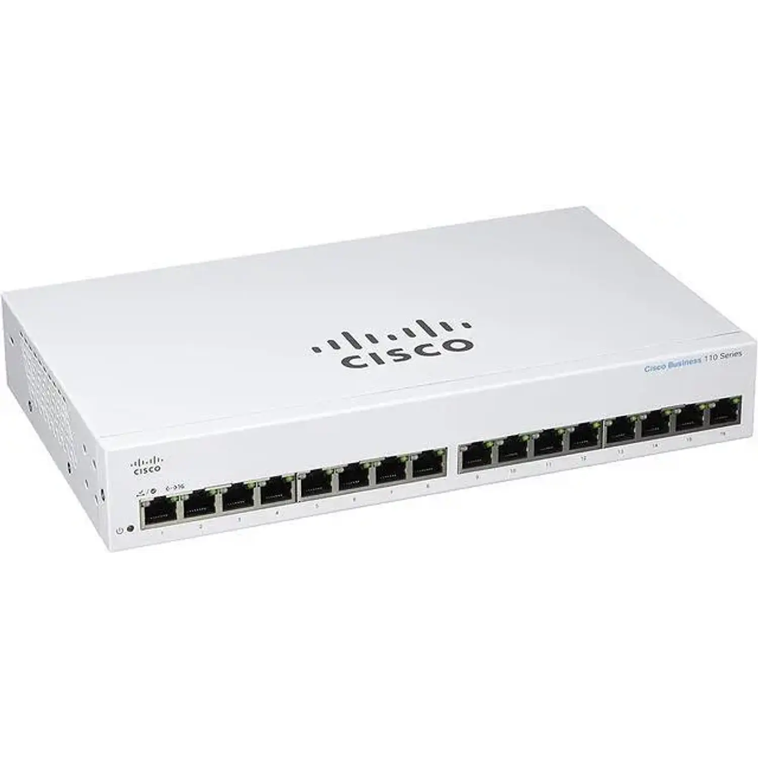 Cisco CBS110-16T-NA, Switch Gigabit 16 Puertos, No Administrable, 32Gbps, Rack, Sin Ventilador