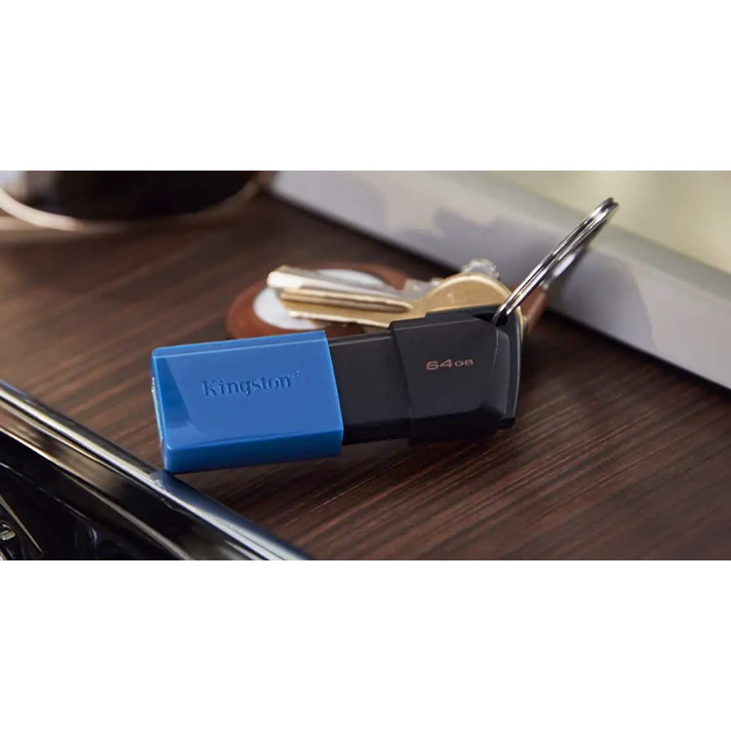 Kingston DataTraveler Exodia M, Pendrive 64GB, USB-A, USB 3.2 Gen 1, Tapa Móvil, Negro, Azul 2