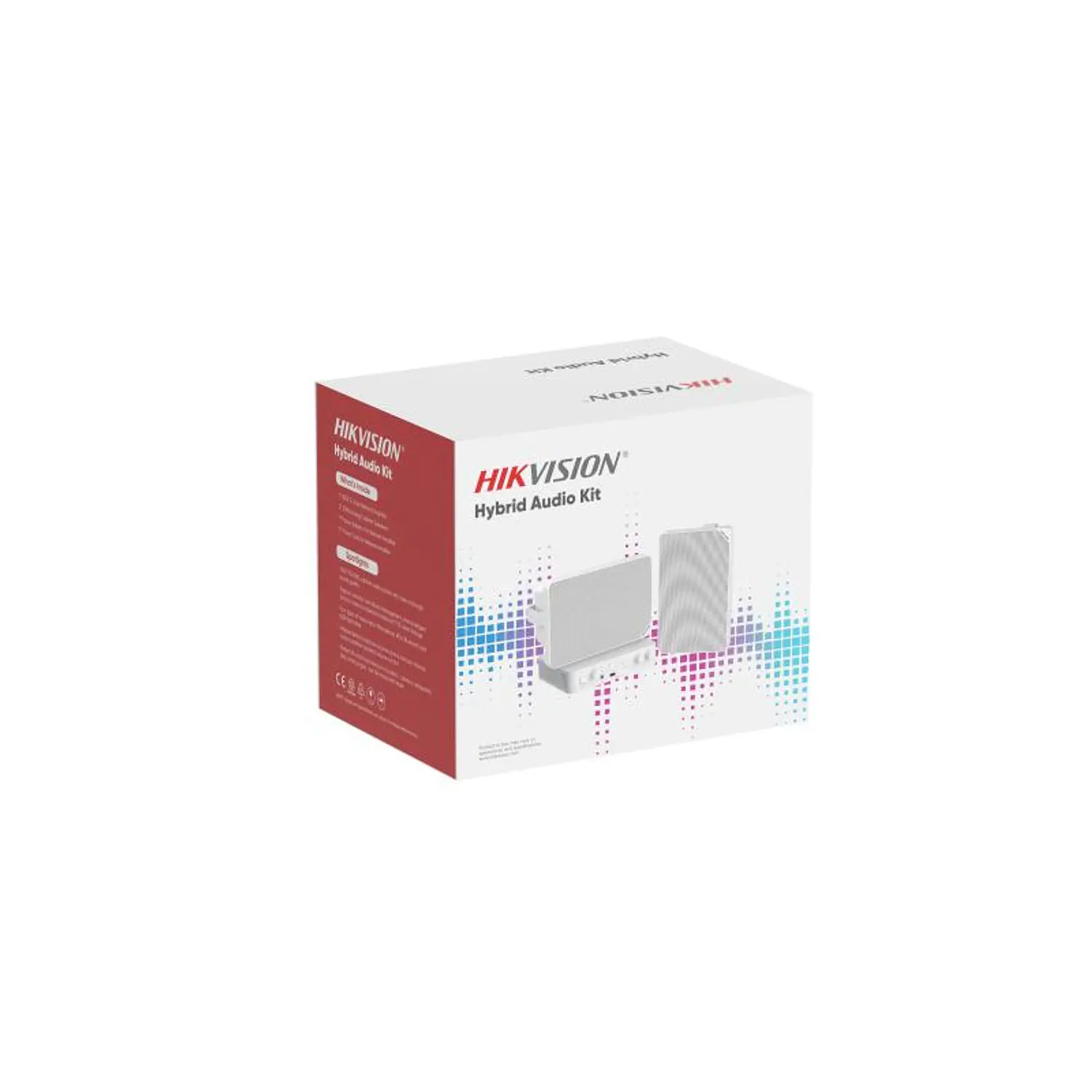 Hikvision DS-QAE1KA80120-2, Kit Audio Híbrido, Amplificador de Red 80W, 2 Parlantes 20W, 2 Zonas 2