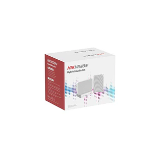 Hikvision DS-QAE1KA80120-2, Kit Audio Híbrido, Amplificador de Red 80W, 2 Parlantes 20W, 2 Zonas