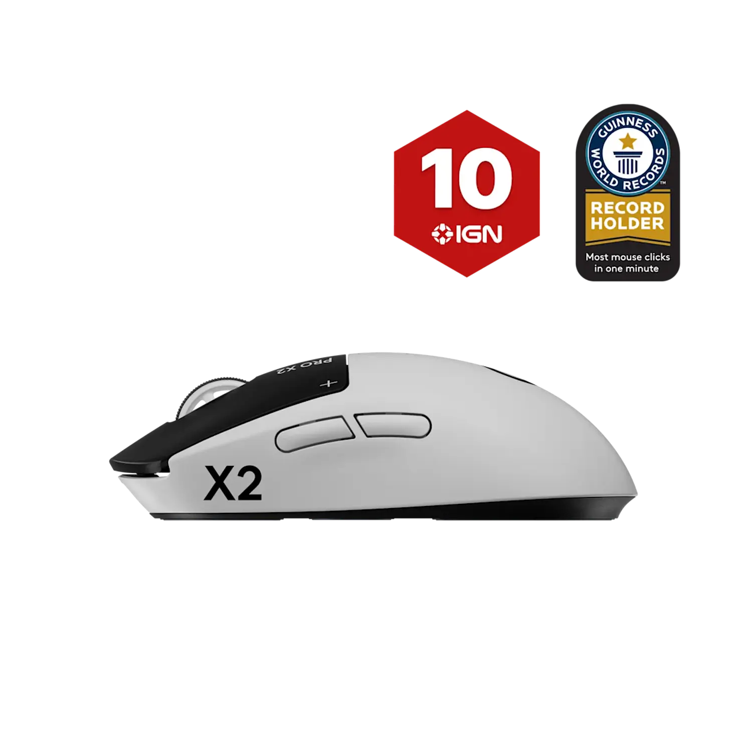Logitech G PRO X2 SUPERSTRIKE, Mouse Gamer Inalámbrico, HERO 2, 44000 DPI, 8000Hz, Eclipse Lunar 2