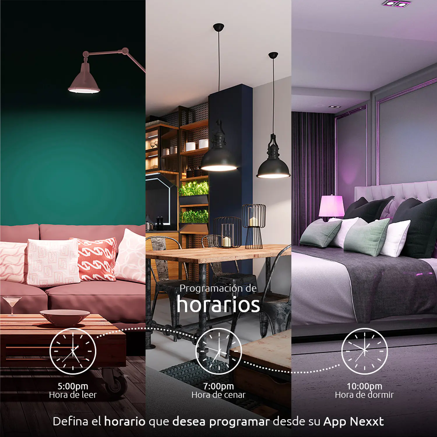 Nexxt Home NHB-C120M Ampolleta LED Inteligente WiFi RGB 9W 800lm, 220V, Matter, E26/E27 4