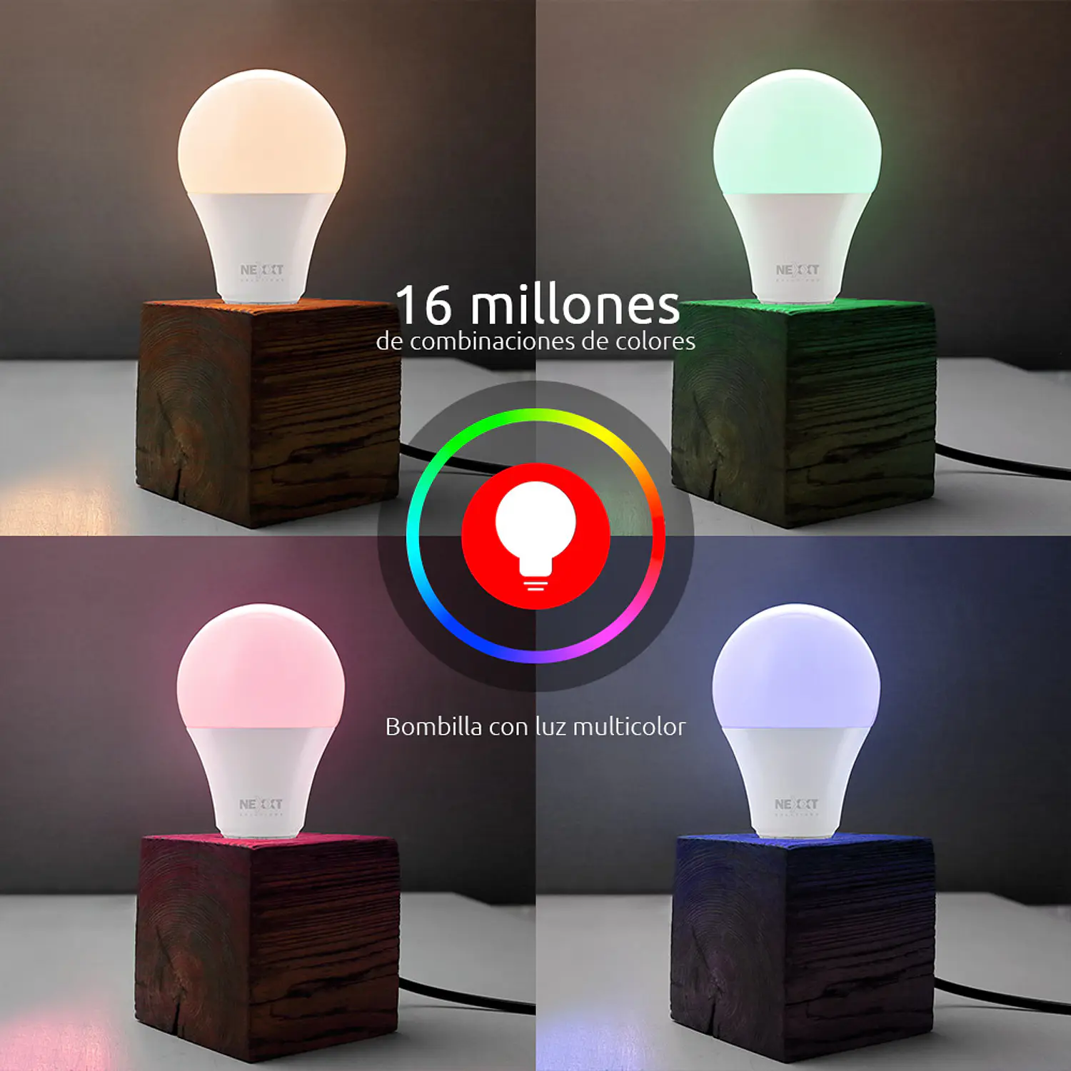 Nexxt Home NHB-C120M Ampolleta LED Inteligente WiFi RGB 9W 800lm, 220V, Matter, E26/E27 5