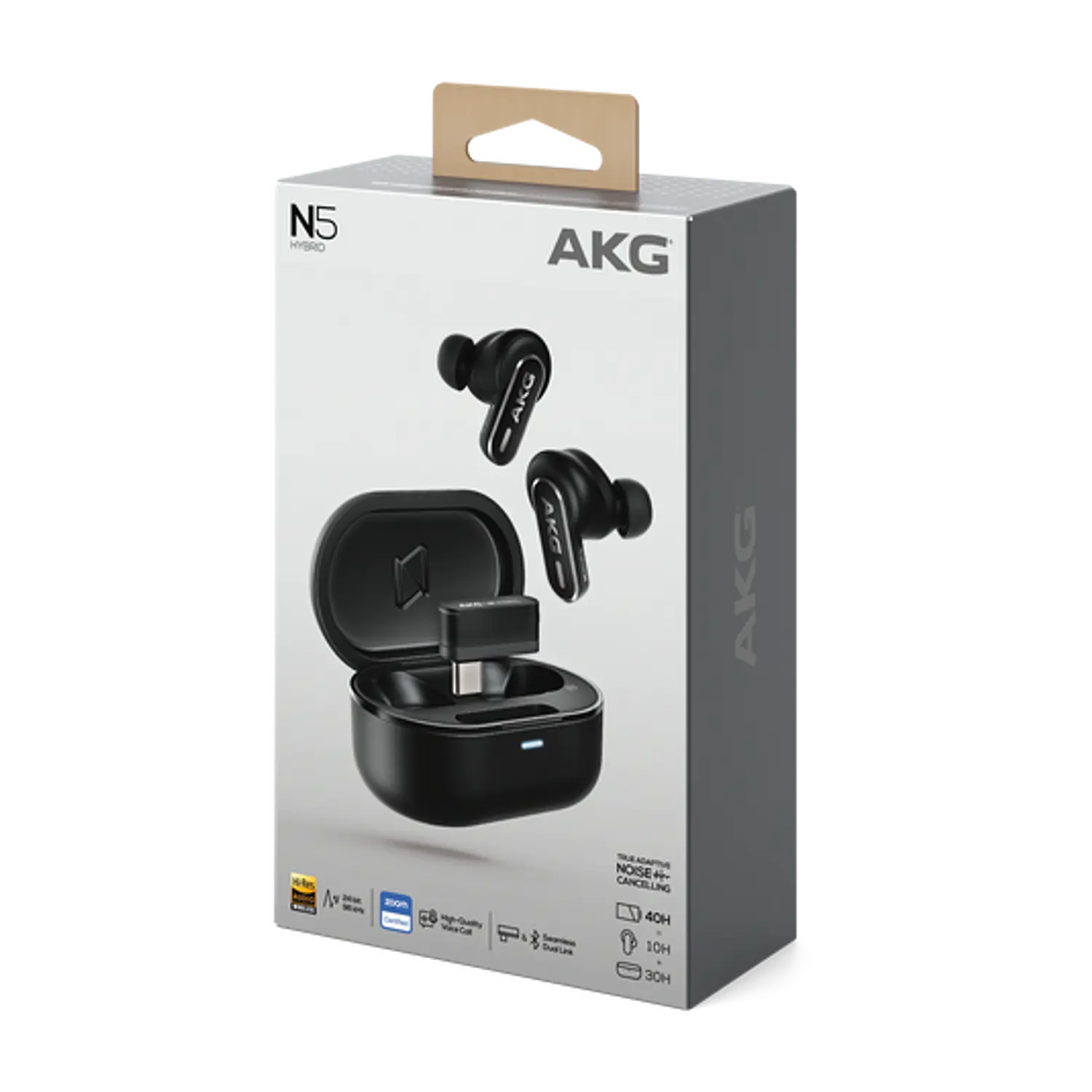AKG N5 Hybrid Audífonos True Wireless ANC, Bluetooth 5.3, Dongle USB-C 2.4GHz, Hi-Res, IP54, 40h, Negro 13