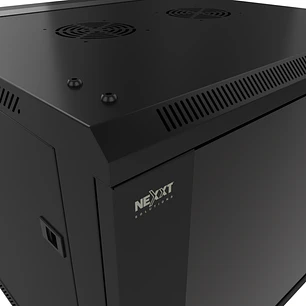 Nexxt Solutions NPC-F15U66B Gabinete Rack Mural 15U 19”, 600x600mm, 35kg, 2 Ventiladores, Negro