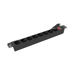 Nexxt Solutions NPD-21U8I16A PDU Rack 1U, 8 Tomas, 220V, 16A, 1650W, Supresor de Sobretensión, Negro