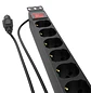 Nexxt Solutions NPD-21U8I16A PDU Rack 1U, 8 Tomas, 220V, 16A, 1650W, Supresor de Sobretensión, Negro - Miniatura 2