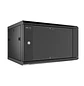 Nexxt Solutions NEC-F4U64B Gabinete Rack Mural 4U 19”, 600x450mm, 60kg, Vidrio Templado, Negro - Miniatura 1