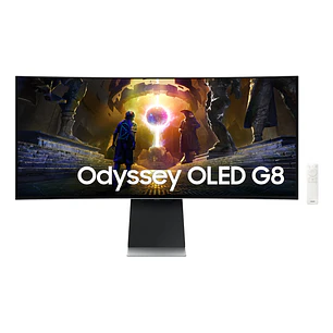 Samsung Odyssey OLED G8 G85SD Monitor Gamer Curvo 34”, UWQHD OLED, 175Hz, 0.03ms, HDMI 2.1, Smart TV, Plata