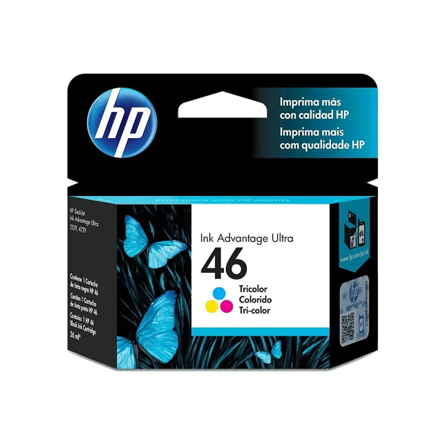 HP 46 CZ638AL Cartucho de Tinta Tricolor Original, 14ml, 750 Páginas