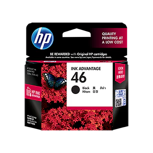 HP 46 CZ637AL Cartucho de Tinta Negro Original, 26ml, 1.500 Páginas