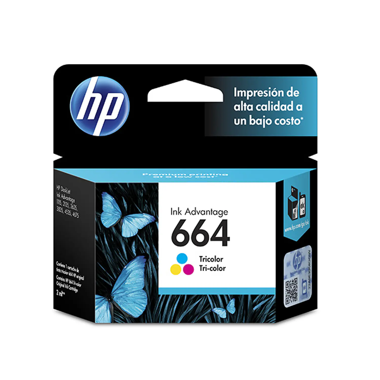 HP 664 F6V28AL Cartucho de Tinta Tricolor Original, 2ml, 100 Páginas