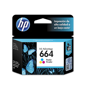 HP 664 F6V28AL Cartucho de Tinta Tricolor Original, 2ml, 100 Páginas