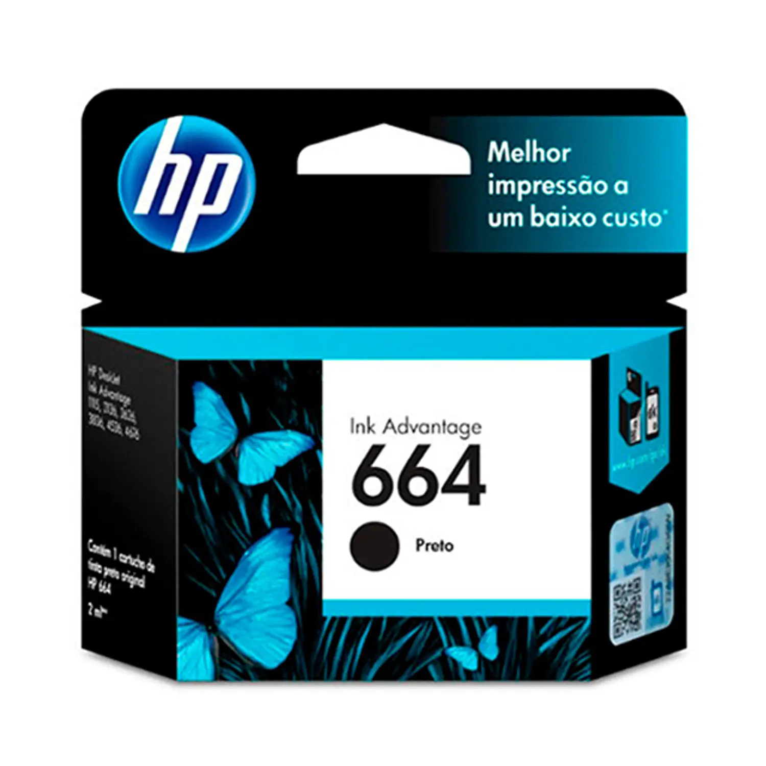 HP 664 F6V29AL Cartucho de Tinta Negro Original, 2ml, 120 Páginas