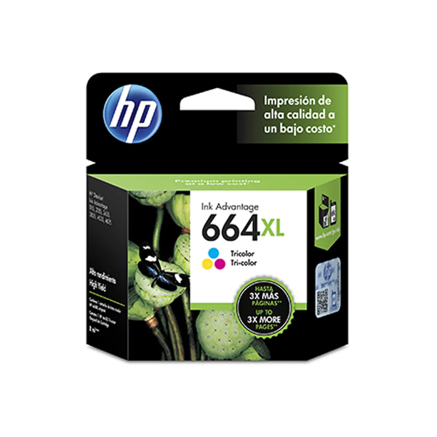 HP 664XL F6V30AL Cartucho de Tinta Tricolor Original, 8ml, 330 Páginas