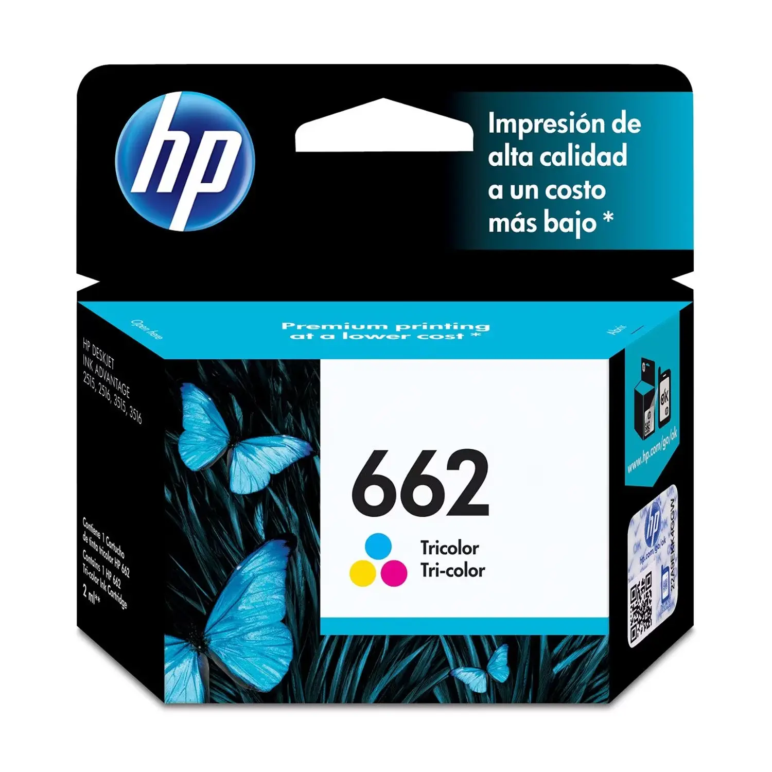 HP 662 CZ104AL Cartucho de Tinta Tricolor Original, 2ml, 100 Páginas