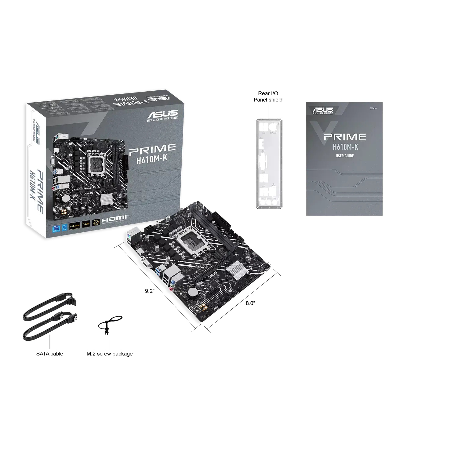 ASUS PRIME H610M-K + Intel Core i7-12700, Kit Placa Madre DDR5 LGA1700, 12 Núcleos, Hasta 4.9GHz 8