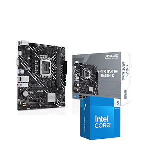 ASUS PRIME H610M-K + Intel Core i5-14400, Kit Placa Madre DDR5 LGA1700, 10 Núcleos, Hasta 4.7GHz