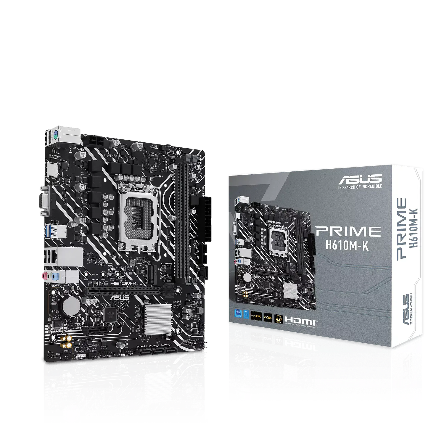 ASUS PRIME H610M-K + Intel Core i7-14700, Kit Placa Madre DDR5 LGA1700, 20 Núcleos, Hasta 5.4GHz 7