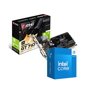 MSI GeForce GT 710 + Intel Core i5-14400, Kit Tarjeta de Video + Procesador, 10 Núcleos, Hasta 4.7GHz