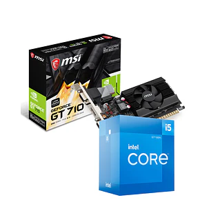 MSI GeForce GT 710 + Intel Core i5-12400, Kit Tarjeta de Video + Procesador, 6 Núcleos, Hasta 4.4GHz