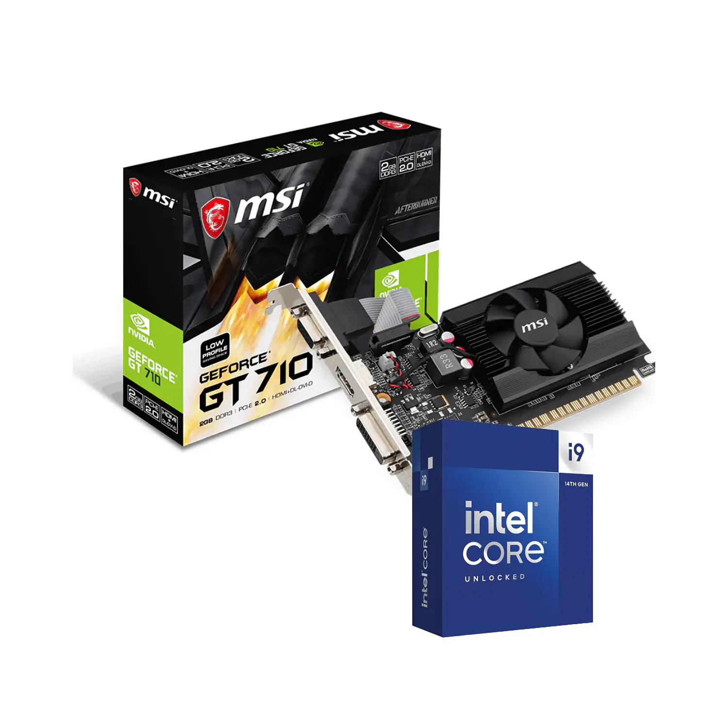 MSI GeForce GT 710 + Intel Core i9-14900, Kit Tarjeta de Video + Procesador, 24 Núcleos, Hasta 5.8GHz 1