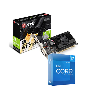 MSI GeForce GT 710 + Intel Core i7-12700, Kit Tarjeta de Video + Procesador, 12 Núcleos, Hasta 4.9GHz