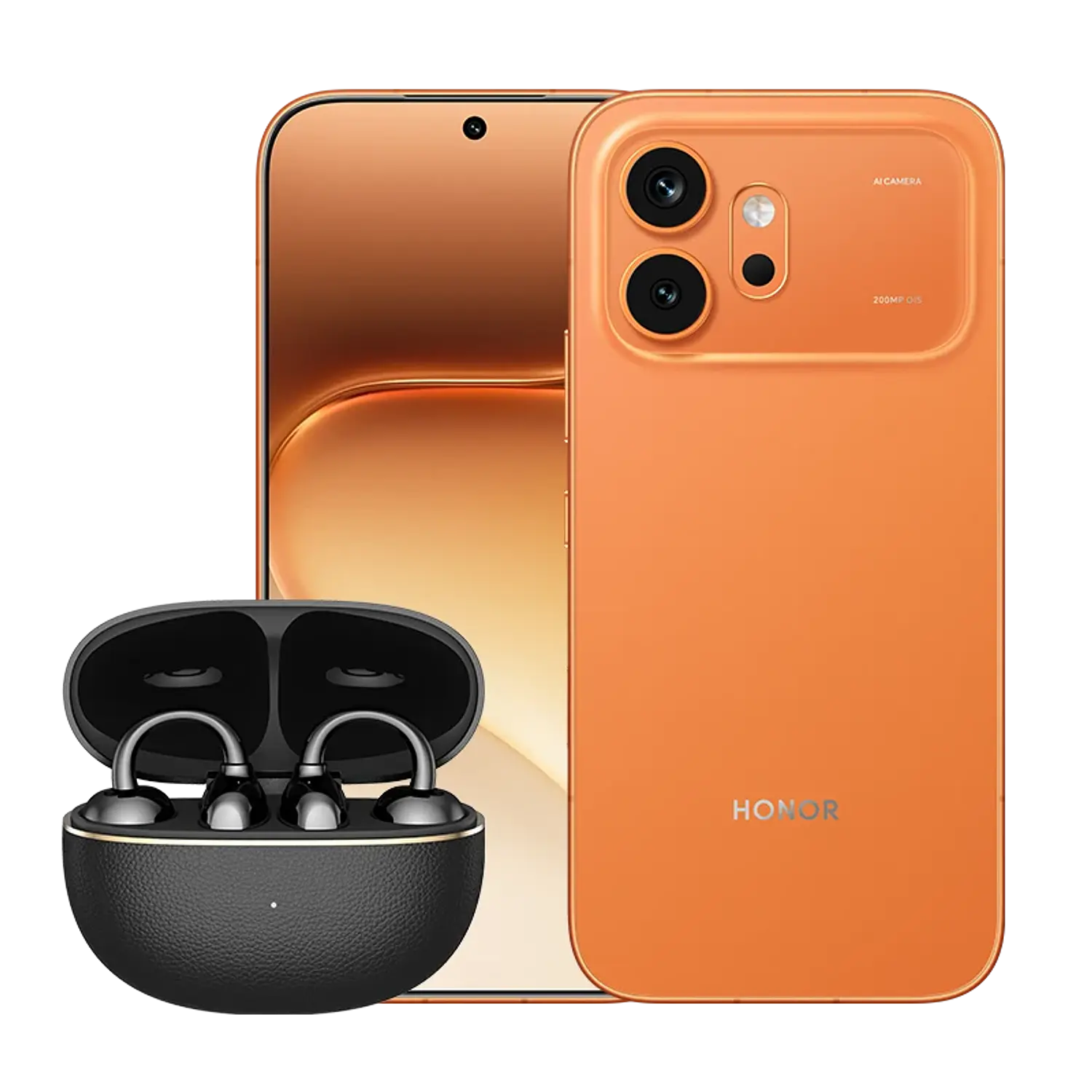 HONOR 600 Kit Smartphone 8GB/512GB + Earbuds 2 Pro, 200MP, 7000mAh, 80W, Naranja 1