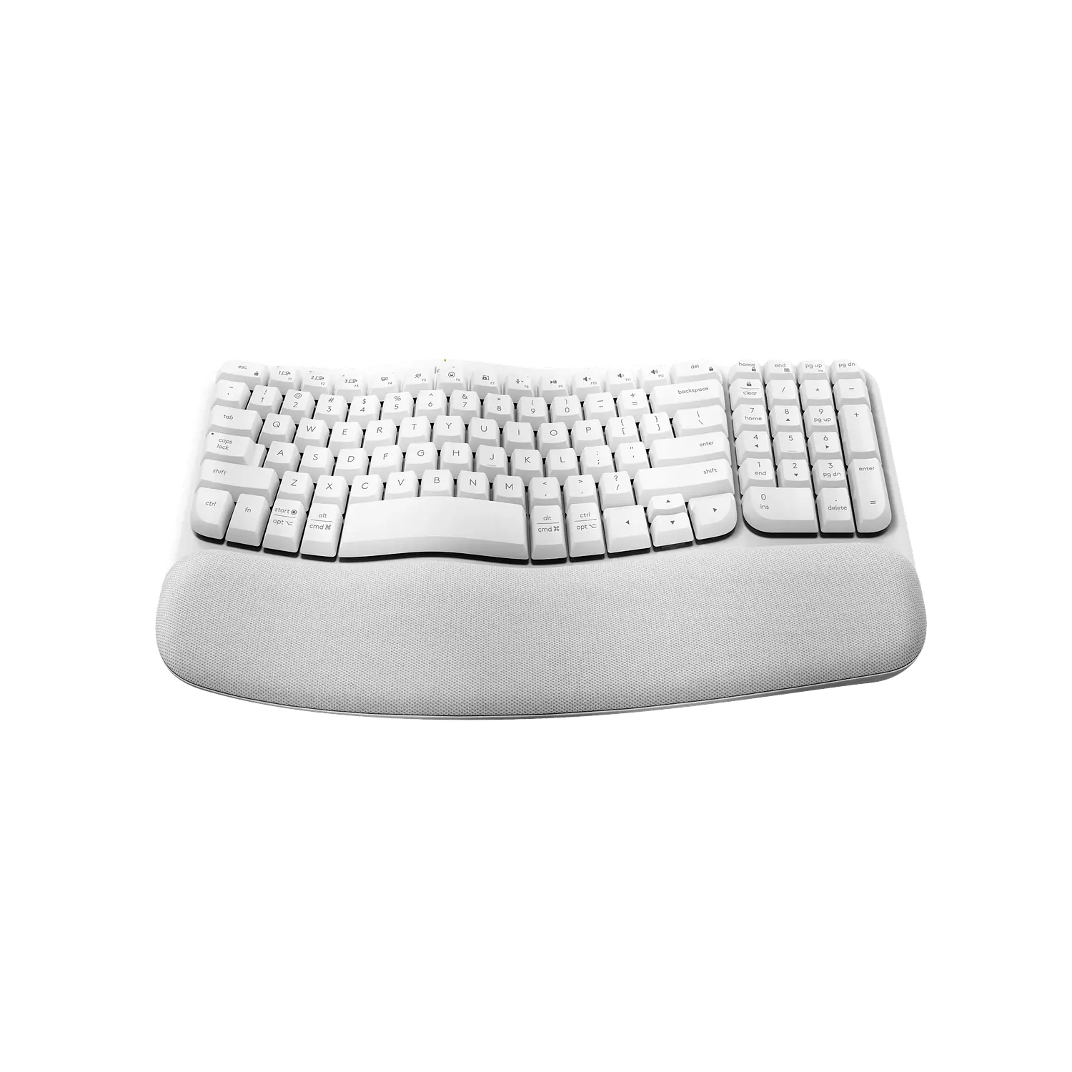 Logitech Wave Keys Teclado Ergonómico Inalámbrico, Bluetooth, Logi Bolt, Español, Reposamanos, Blanco 2