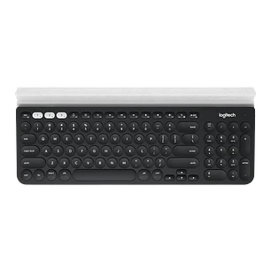 Logitech K780 Multi-Device Teclado Inalámbrico, Bluetooth, USB Unifying 2.4GHz, Easy-Switch, Español, Negro/Blanco