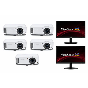 ViewSonic Kit 5 Proyectores PA503S 4.000 ANSI + 2 Monitores VA220A-H 22