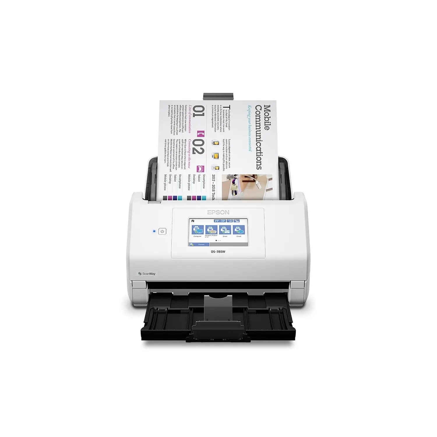 Epson DS-785W Escáner Documental Inalámbrico A4, Dúplex 45ppm/90ipm, ADF 100 Hojas, WiFi, USB, LCD 4.3