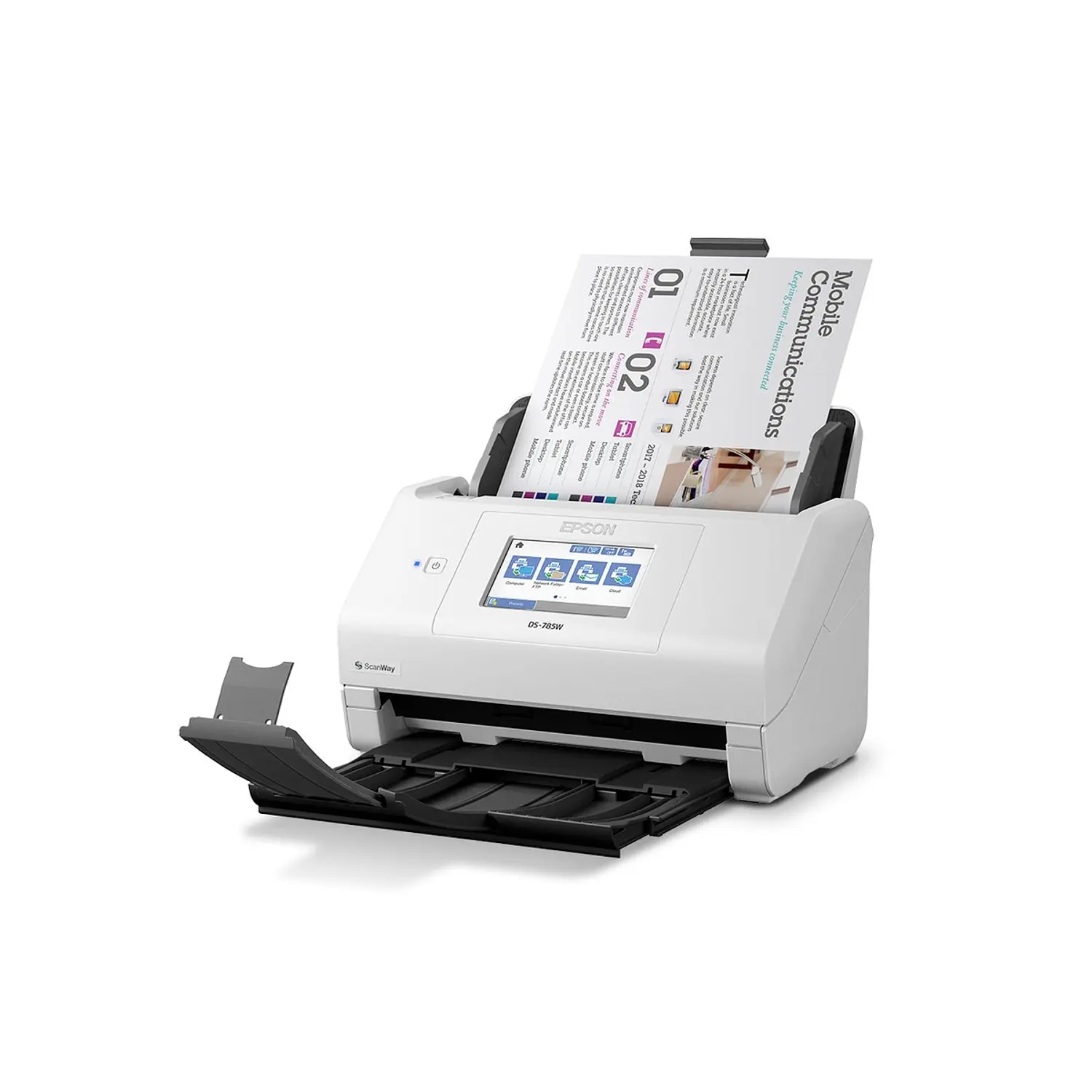 Epson DS-785W Escáner Documental Inalámbrico A4, Dúplex 45ppm/90ipm, ADF 100 Hojas, WiFi, USB, LCD 4.3