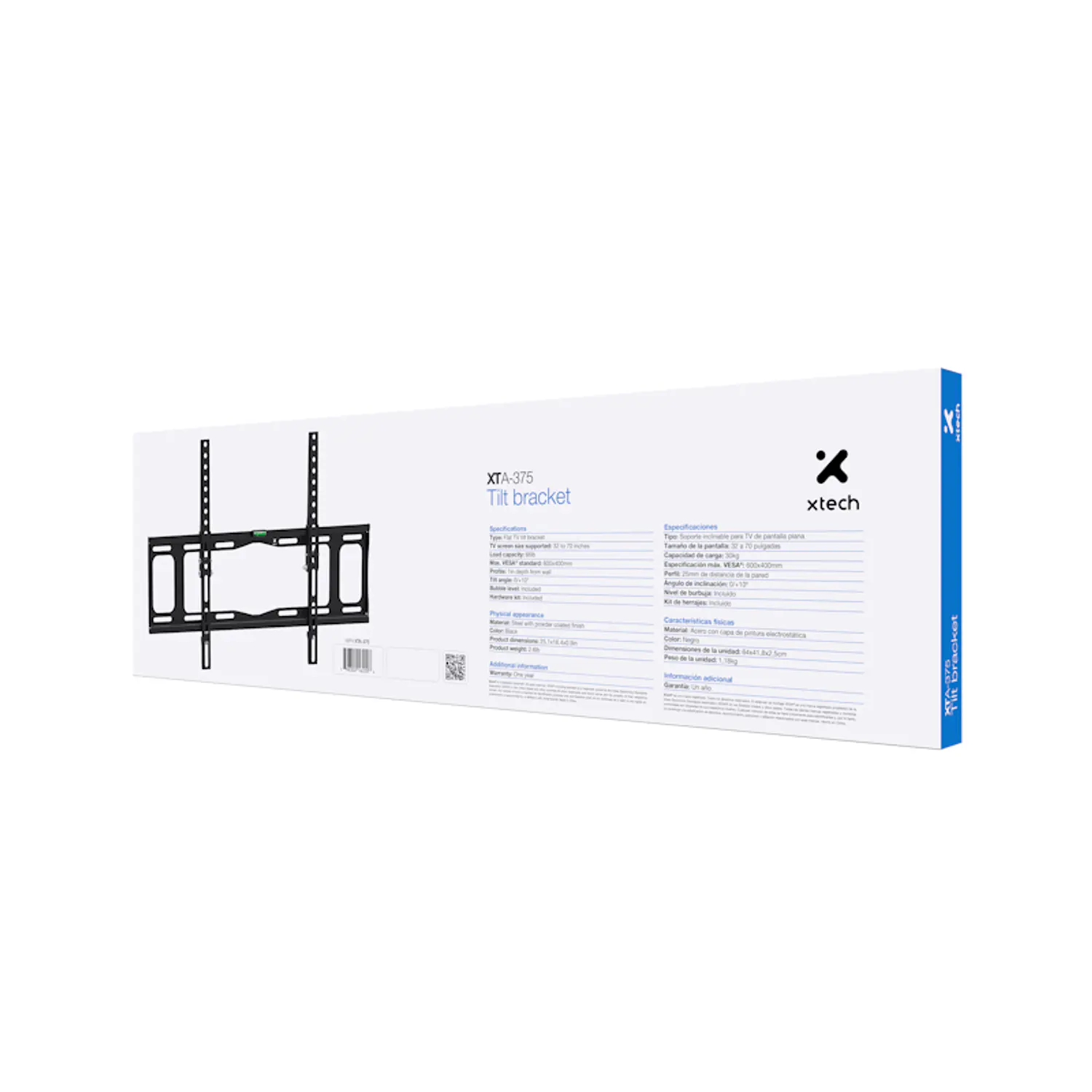 Xtech XTA-375 Soporte Inclinable para TV 32-70, VESA 600x400, 30kg, Inclinación 10°, Negro 3